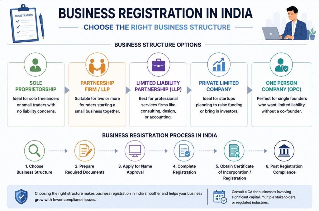 Business Registration in India: Complete Process, Documents and Costs 1 Business registration in India process and business structure types